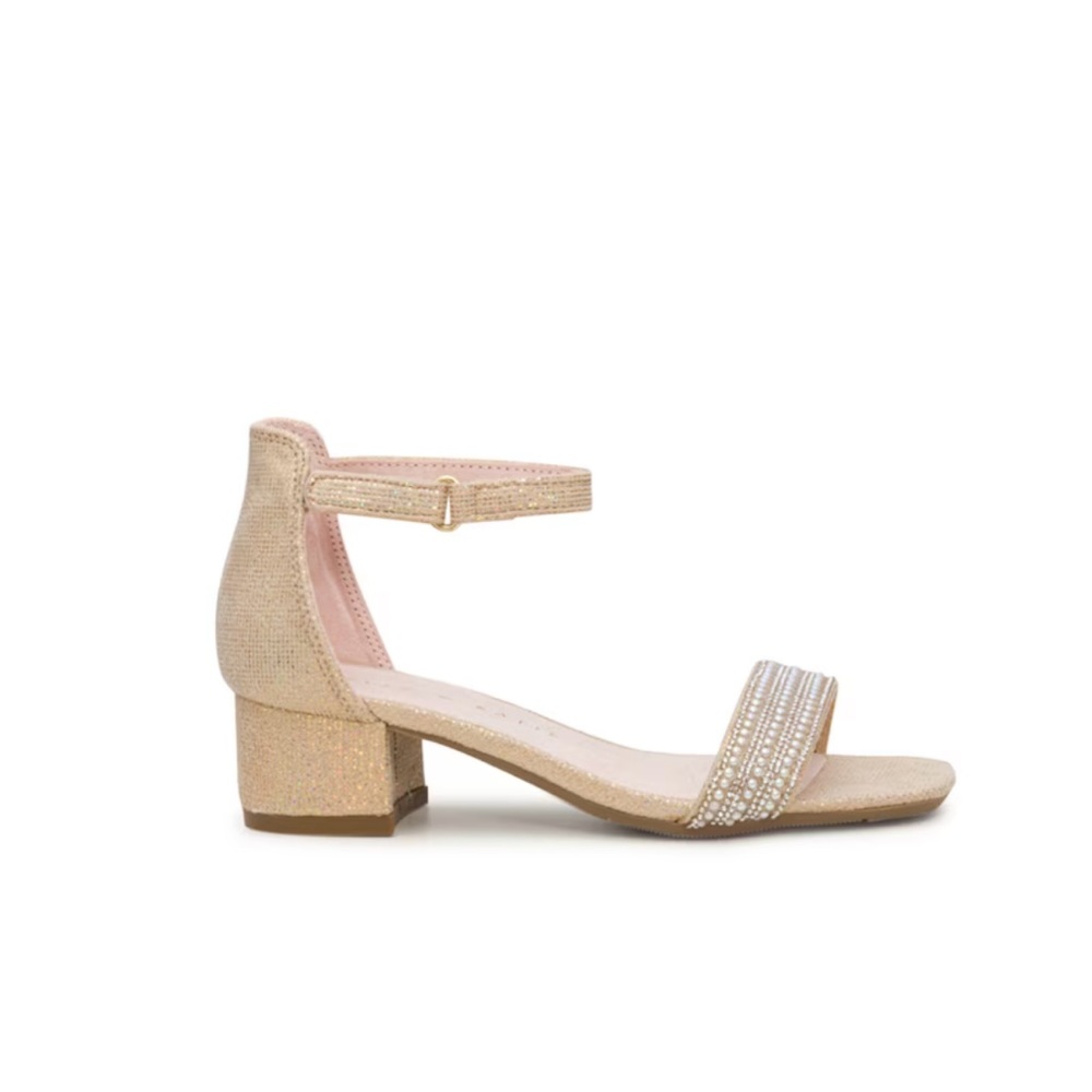 KELLY & KATIE YOUTH GIRLS' OPHELIA DRESS SANDALS Size 2 in Gold Worn Once Only